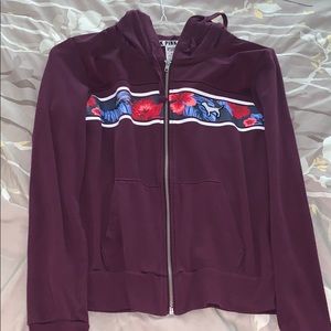 pink victorias secret zip up hoodie